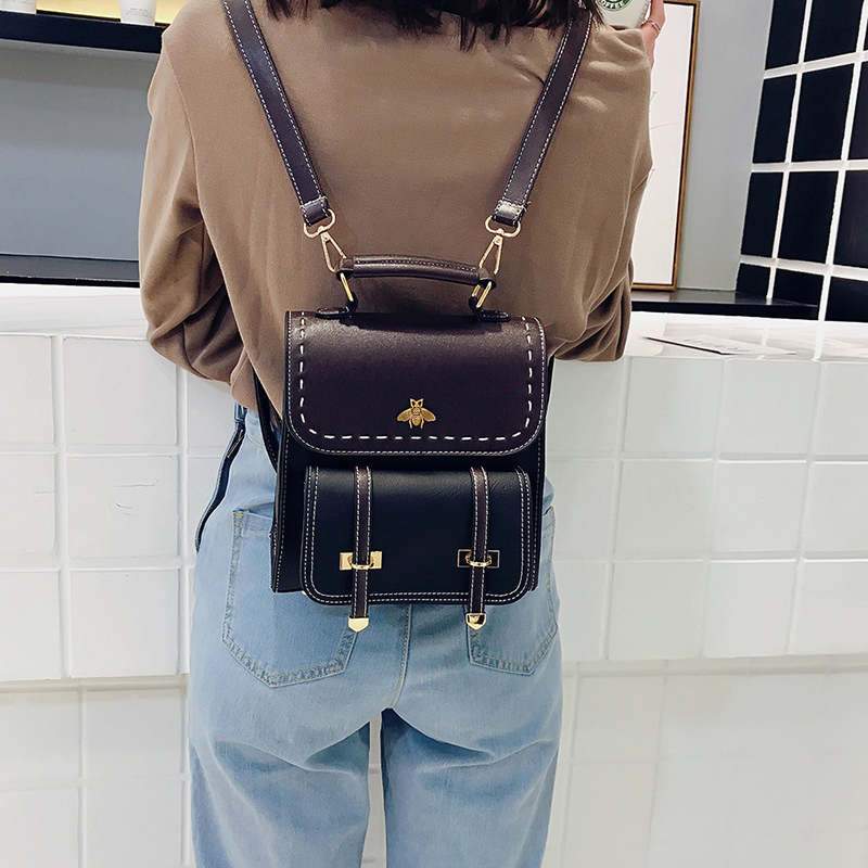 Little Bee Vintage Faux-Leather Backpack - More than a backpack